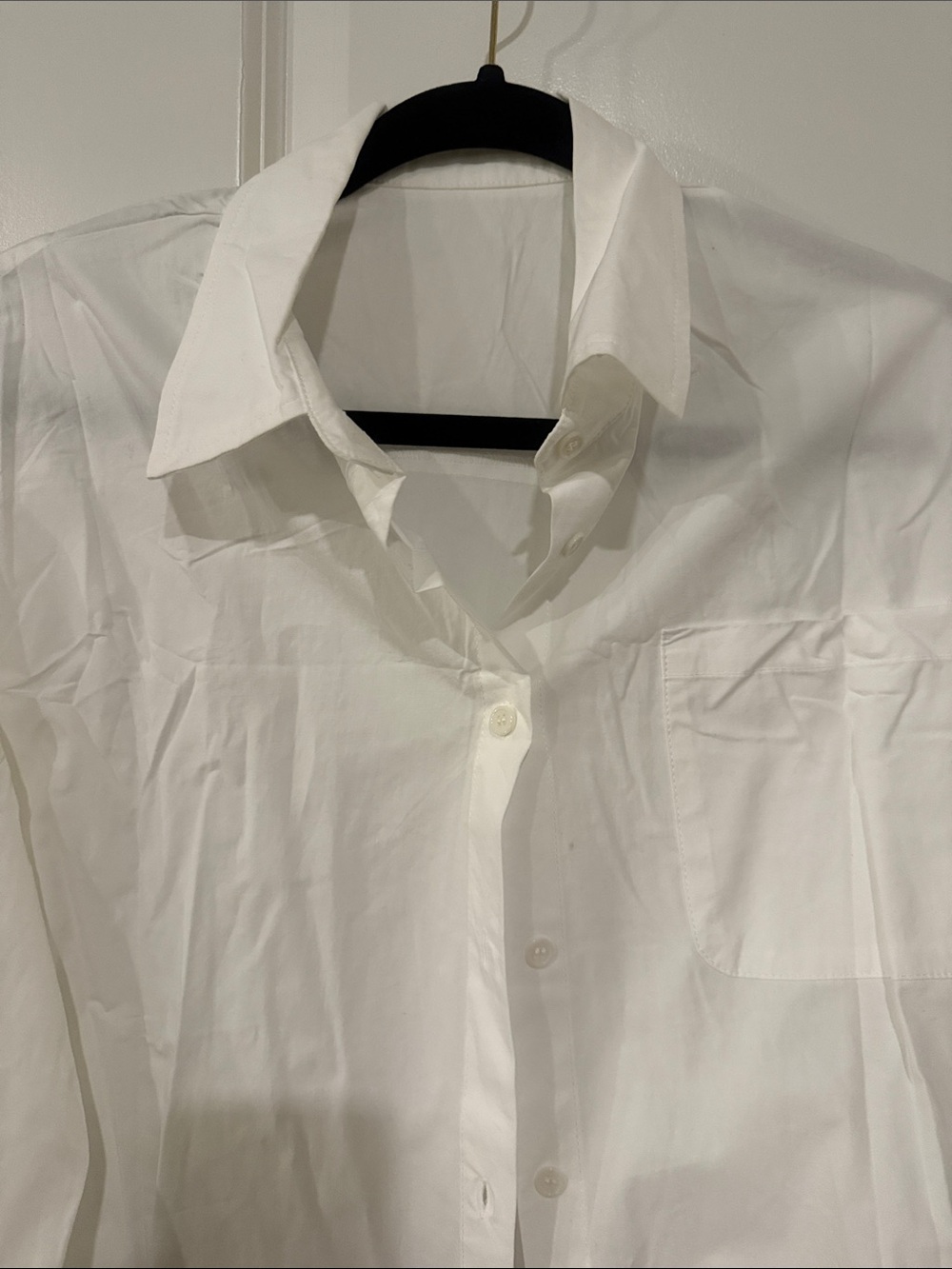 Cropped White Button-Down Shirt - Picture 6 of 16